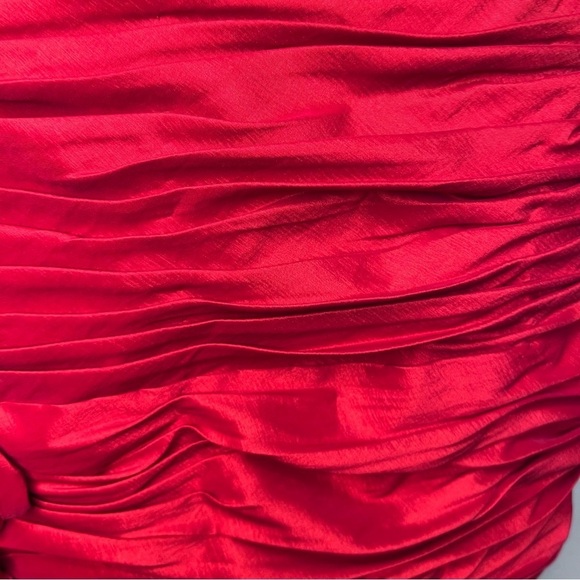 Marsoni Red Ruched Bodycon Dress Size 18 Floral Feminine - Picture 9 of 11